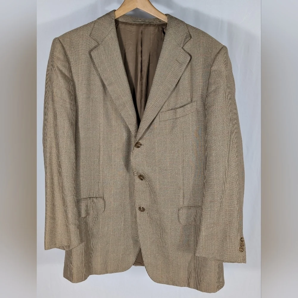 Ermenegildo Zegna Men's Classic Silk & Cashmere Blend Brown Blazer Size 46R